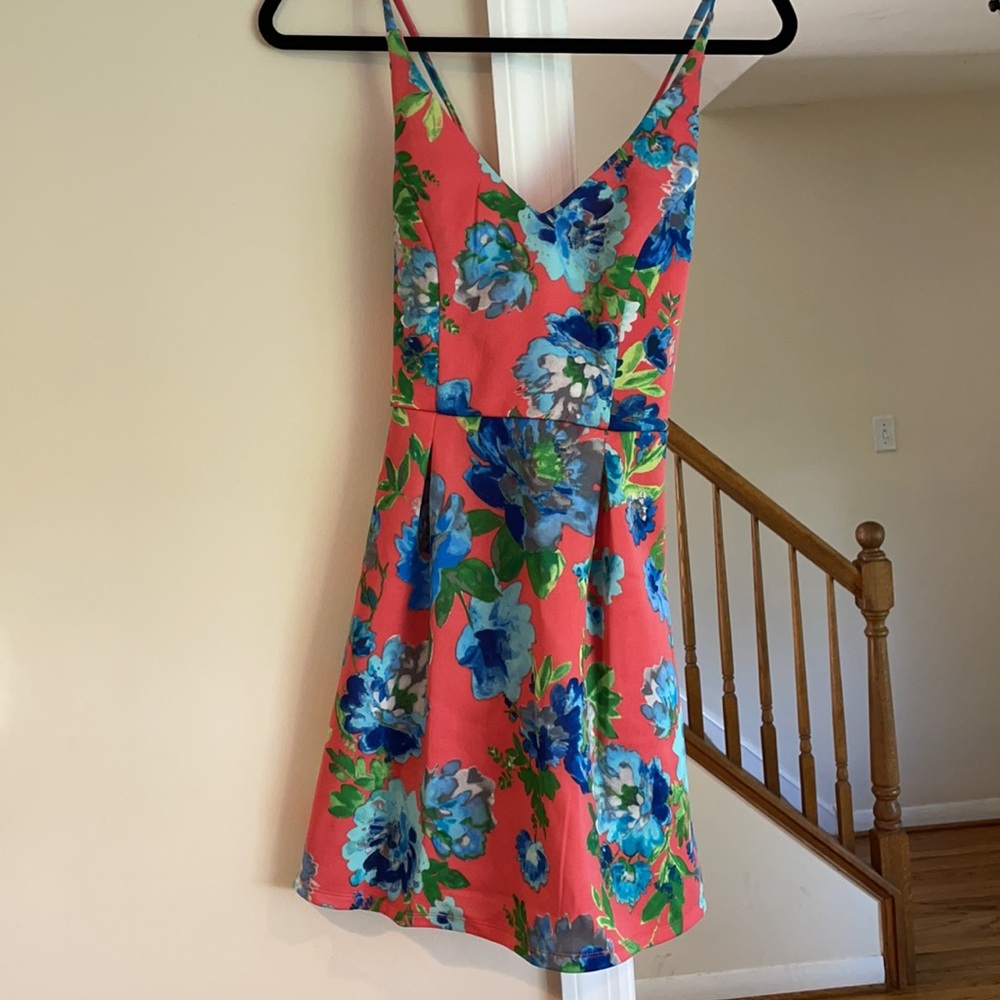 Pink floral dress